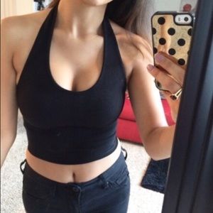 Ribbed halter crop top