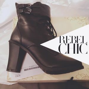 Heeled Combat Boots - like new