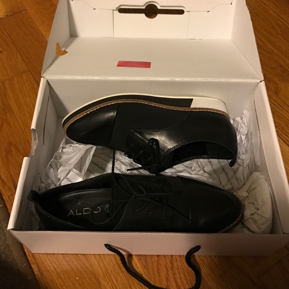 ALDO Kerrobert Black Leather flat shoes