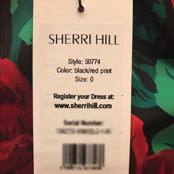 SOLD - SHERRI HILL 50774 Sz 0 Red Floral 2 Piece - Picture 2 of 4