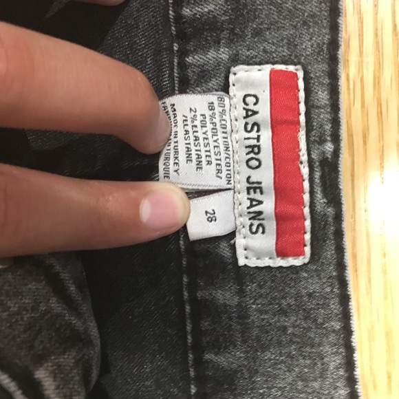 Skinny Black Acid-Wash Jeans - Picture 3 of 3