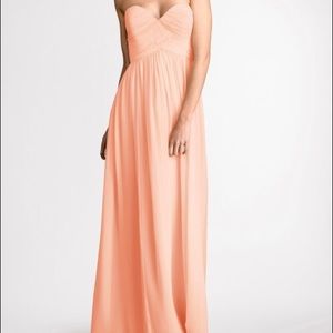 Donna Morgan Peach Fuzz Laura Bridesmaid Dress