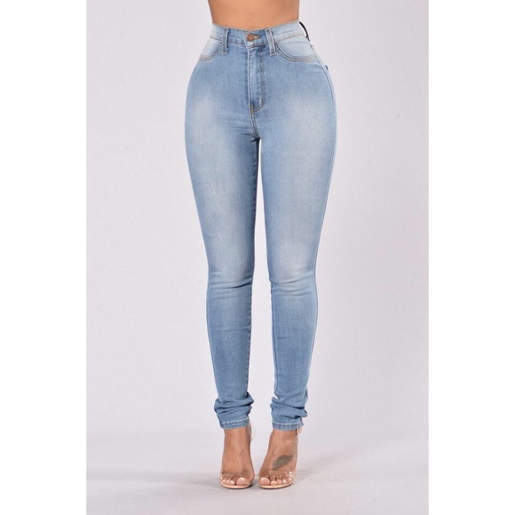 Fashion Nova Jeans - Classic High Waist Jeans - Light Blue Fashion Nova Jeans - Classic High Waist Jeans - Light Blue