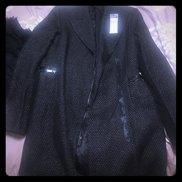 Bcbg elegant charcoal coat
