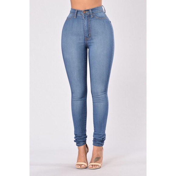 Fashion Nova Jeans - Classic High Waist Jeans - Medium Blue Fashion Nova Jeans - Classic High Waist Jeans - Medium Blue