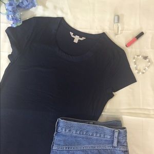 NWOT Banana Republic Navy blue shortsleeve lux tee