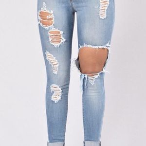 Fashion Nova Jeans - Glistening Jeans Medium Blue Fashion Nova Jeans - Glistening Jeans Medium Blue
