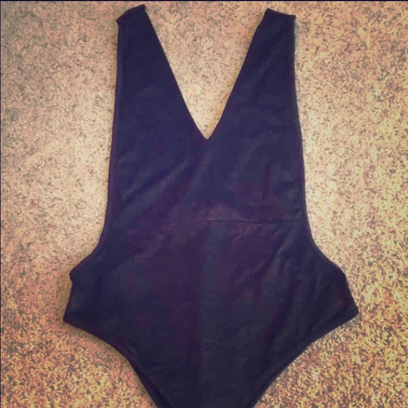 Black suede bodysuit!!