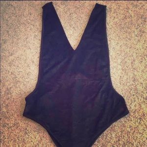 Black suede bodysuit!!
