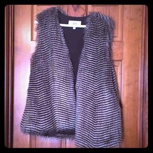 Grey faux fur vest!