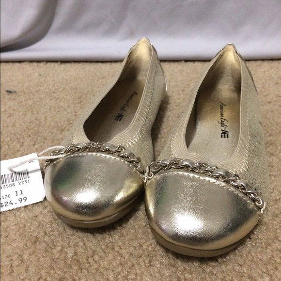 Girls gold flats
