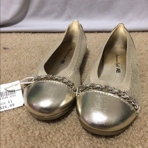 Girls gold flats