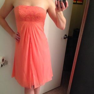 Davids bridal bridesmaid short dress - coral. Sale