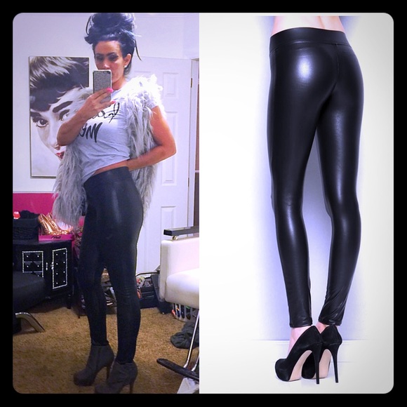 Vegan faux leather leggings