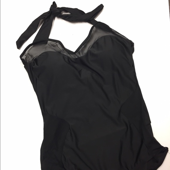 Black swimming suite one piece sw159 - Picture 2 of 4