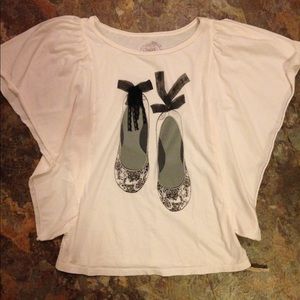Ballet flat shoe shirt!! Size Large!