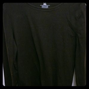 Dark brown long sleeve cotton top