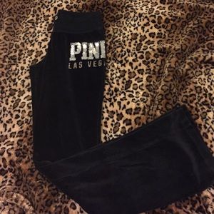 Pink VS velour sweatpants