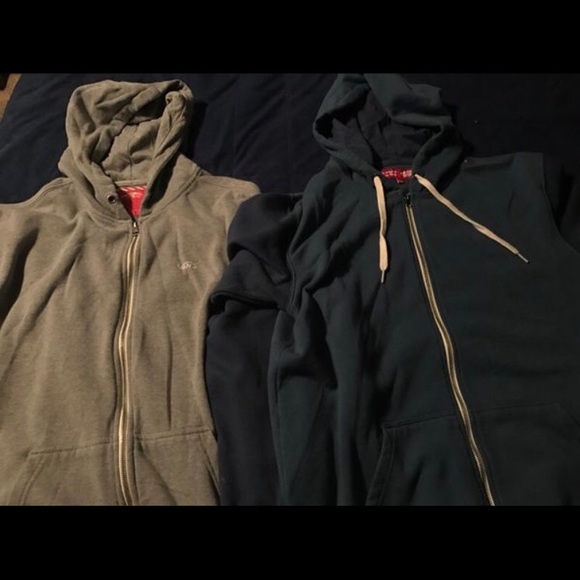 Grey and Blue Vans Zip Ups