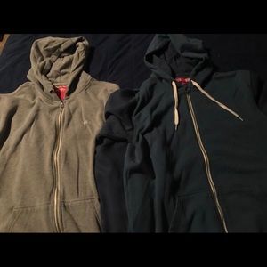 Grey and Blue Vans Zip Ups