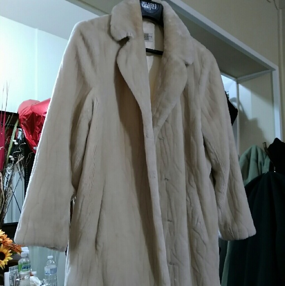 Faux fur winter white coat