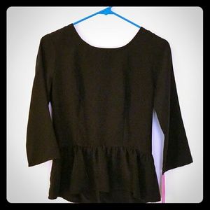 Black dressy flowy bottom shirt