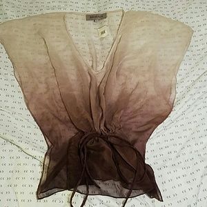 Brown ombre flowy top size L NWT