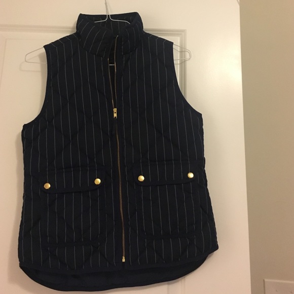 J Crew excursion vest in navy pinstripe