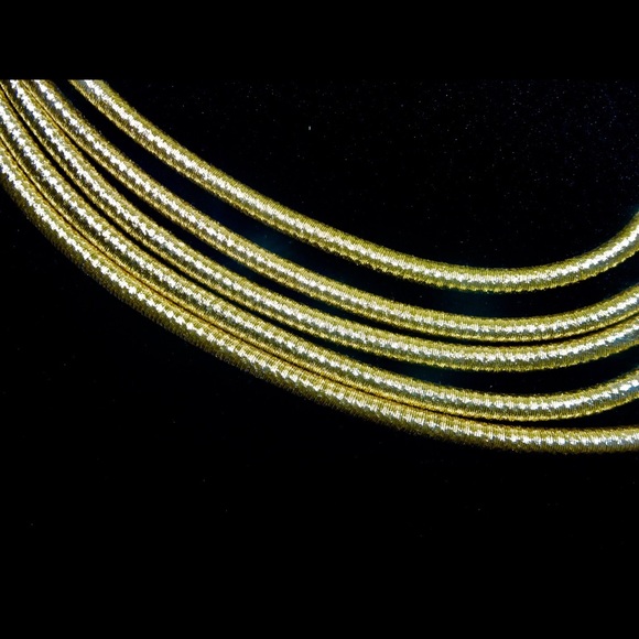 Layered Gold Cord Statement Necklace - Picture 2 of 4