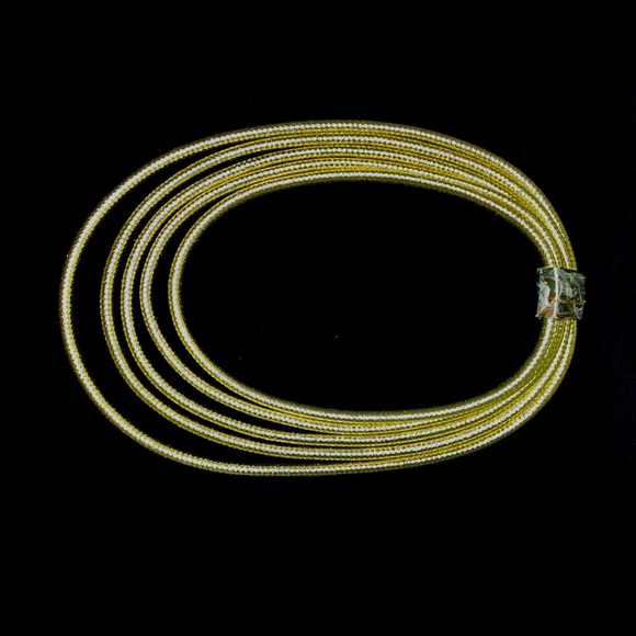 Layered Gold Cord Statement Necklace - Picture 3 of 4