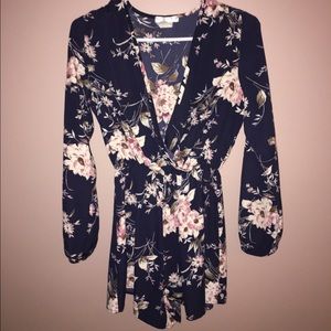 Floral Plunge-Cut Romper