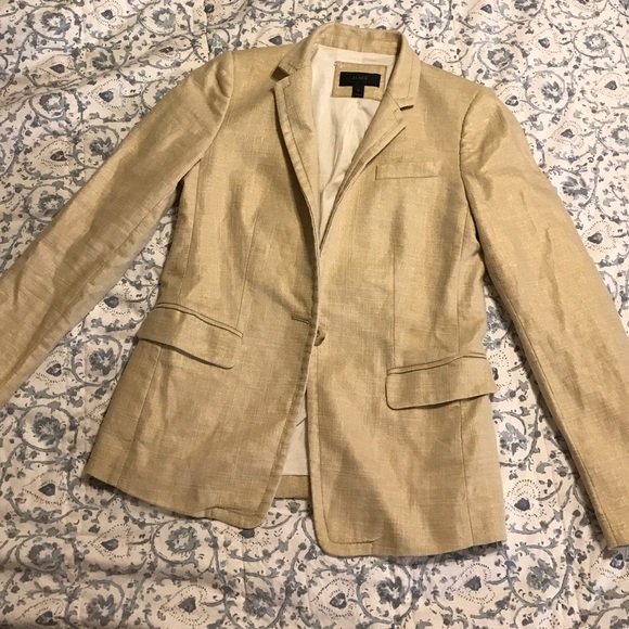 EUC J. Crew blazer - creamy tan & gold SZ 4
