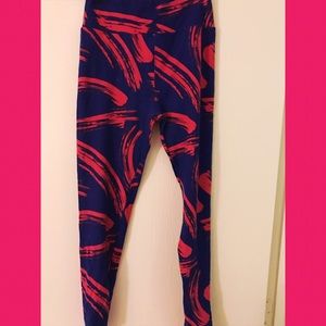 Brand New LuLaRoe OS Pink Paint Stroke Leggings