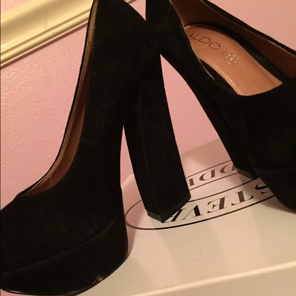 Aldo black chunky Heel