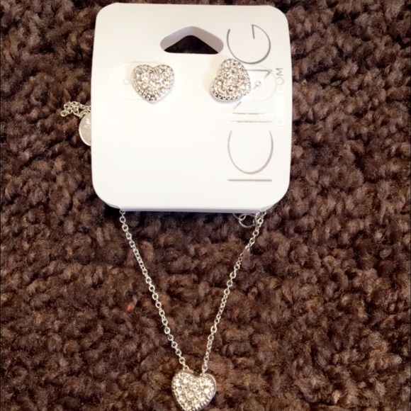 Heart necklace & earrings