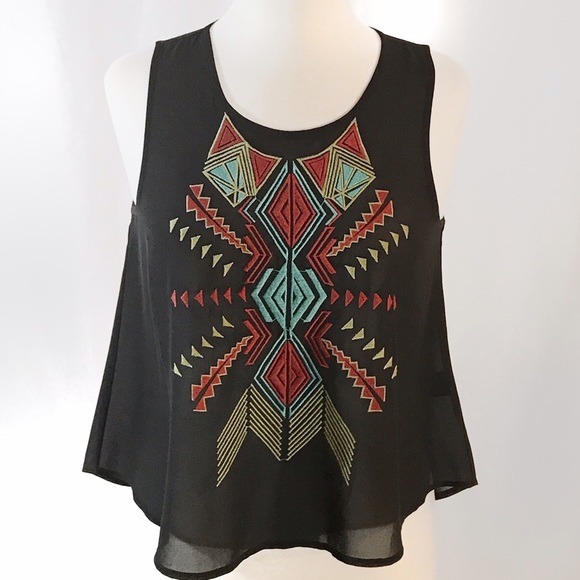 Lush sheer embroidered tank
