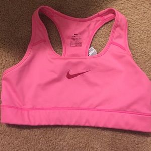 Pink Nike sports bra