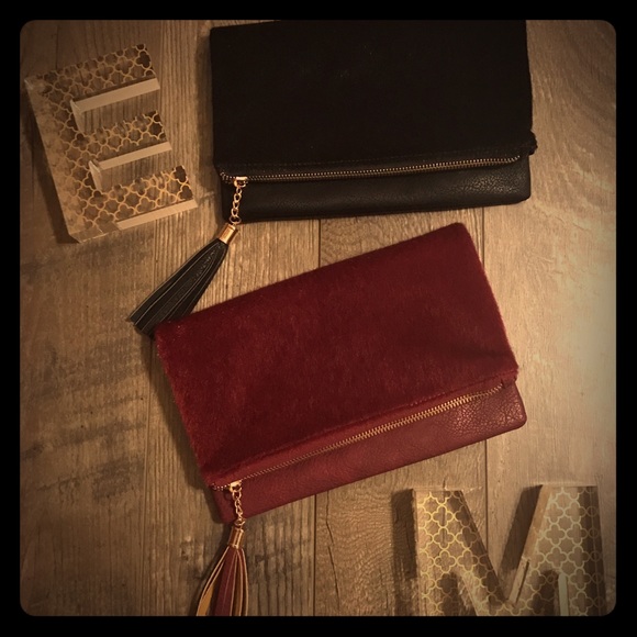 Faux fur clutch