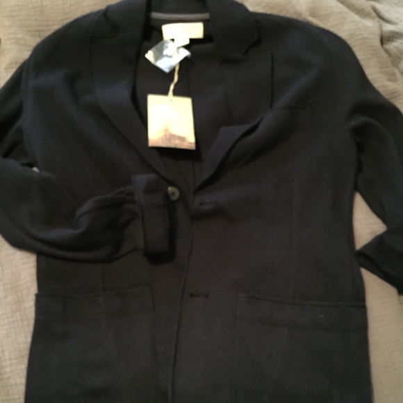 NWT casual Navy Blue Cotton Blazer