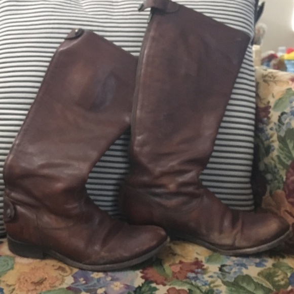 Frye deep brown knee high boots size 6