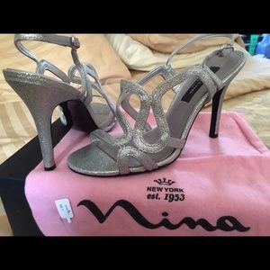 Nina Silver Evening Shoes