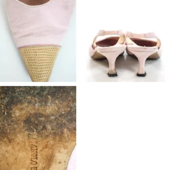 MANOLO BLAHNIK VINTAGE PINK TAN SLINGBACKS sz 6.5 - Picture 4 of 4
