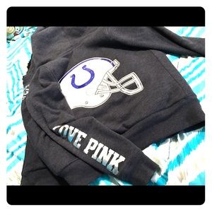 Vs pink Indianapolis colts bling thick fur jacket