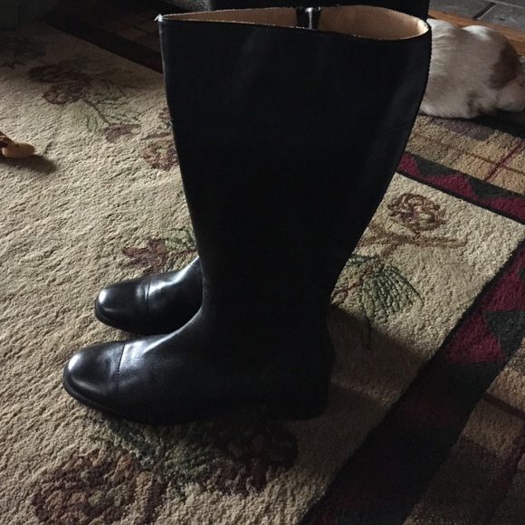 Lands' End Shoes - Lands End black tall leather boots size 9B