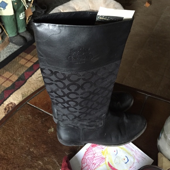 Coach Shoes - Coach black boots size 9B low heel.