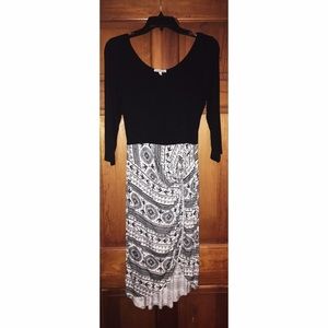 Black and white tribal print dress