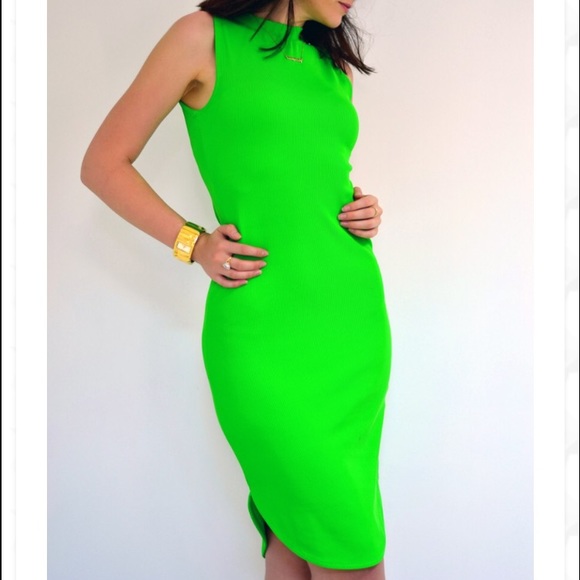 neon green dress h&m