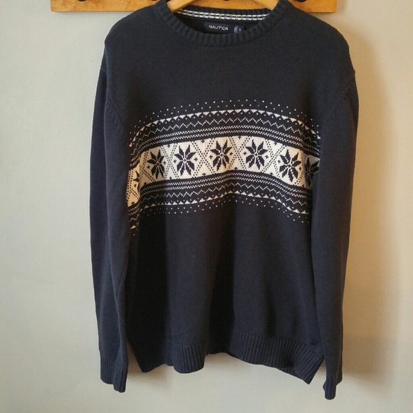 Nautica Other - Nautica holiday sweater snowflake black XL