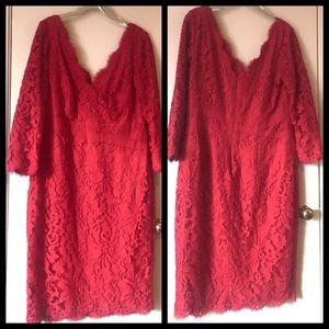 Red lace dress Tadashi Shoji