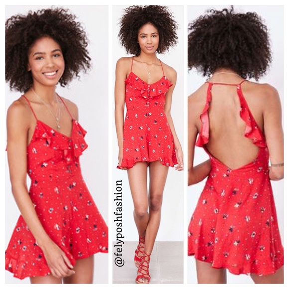 Urban Outfitters Pants - Urban Outfitters Kimchi Floral Ruffle Romper